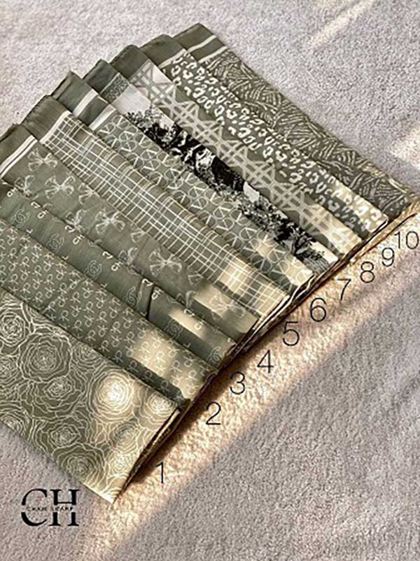 مینی اسکارف طرحدار سبز ماچا کد mt9